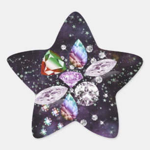 Colourful Diamond Dreams Star Sticker