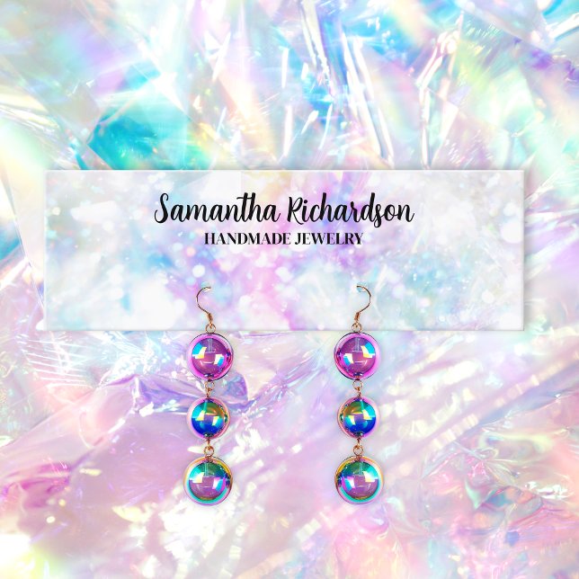 Colourful Diamond Earring Jewellery Display Holder Mini Business Card (Creator Uploaded)