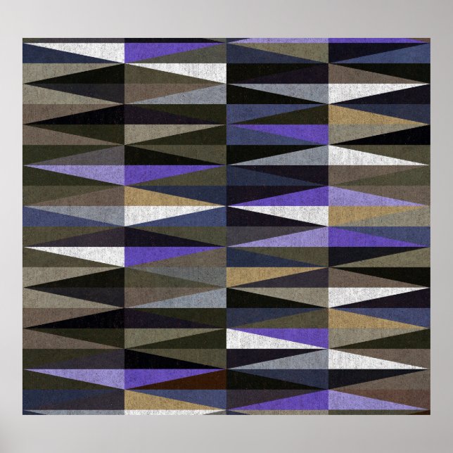 Colourful diamond floor tiles, high-resolution. poster (Front)