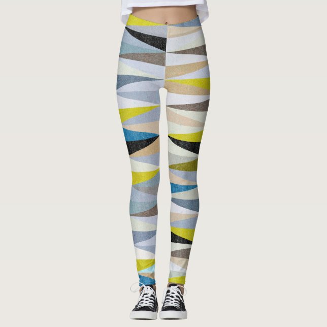 Colourful Diamond Floor Tiles Texture Leggings (Front)