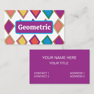 Colourful Diamond Geometric Pattern Business Card