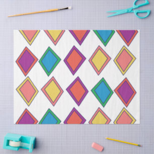 Colourful Diamond Geometric Pattern Tissue Paper