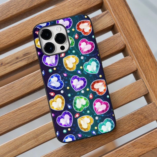 Colourful Diamond Heart Abstract Art Valentines Da Case-Mate iPhone Case (Creator Uploaded)