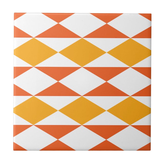 Colourful Diamond Modern Geometric Stripes Pattern Tile (Front)