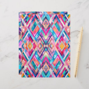Colourful diamond pattern abstract scrapbook paper