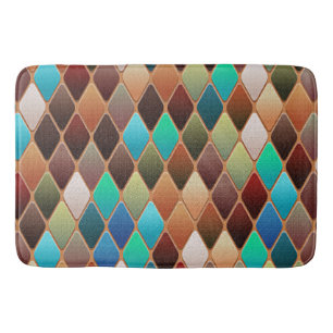 Colourful Diamond Pattern Bath Mat