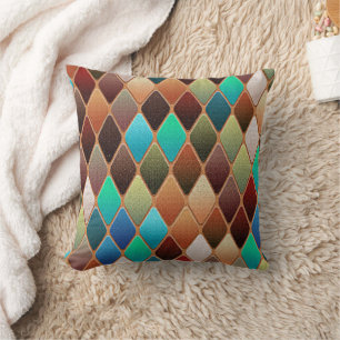 Colourful Diamond Pattern Cushion