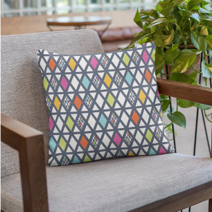 Colourful Diamond Pattern Decorative Cushion