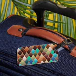 Colourful Diamond Pattern Luggage Tag