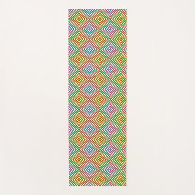 Colourful diamond pattern yoga mat (Front)
