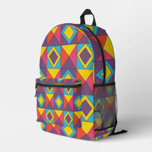 Colourful Diamond Triangle Geometric Printed Backpack