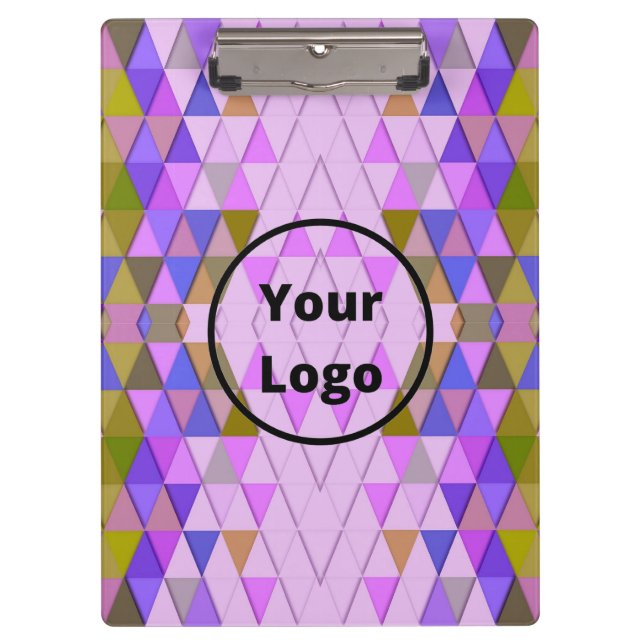 Colourful diamonds and triangles pattern clipboard (Front)