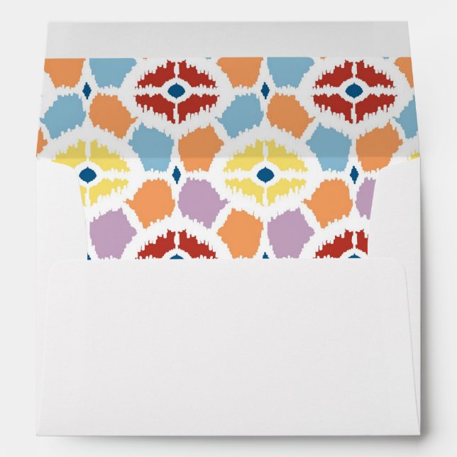 Colourful diamonds ikat geometric envelope (Back (Bottom))