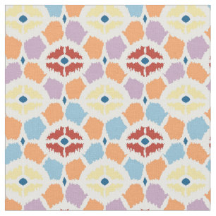 Colourful diamonds ikat geometric fabric