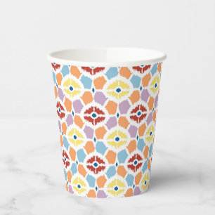 Colourful diamonds ikat geometric paper cups