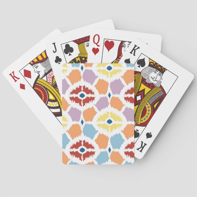 Colourful diamonds ikat geometric playing cards (Back)