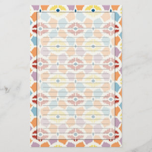Colourful diamonds ikat geometric stationery