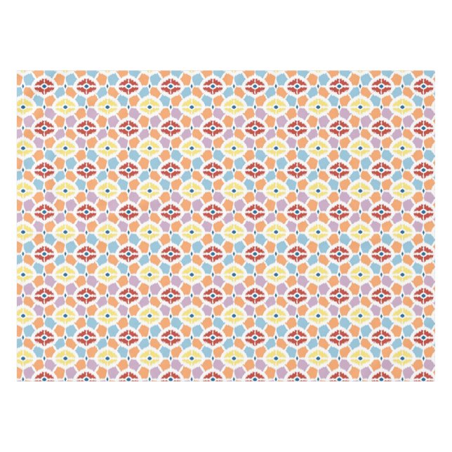 Colourful diamonds ikat geometric tablecloth (Front (Horizontal))