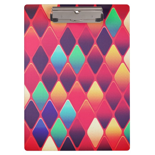 Colourful Diamonds Pattern Clipboard (Front)