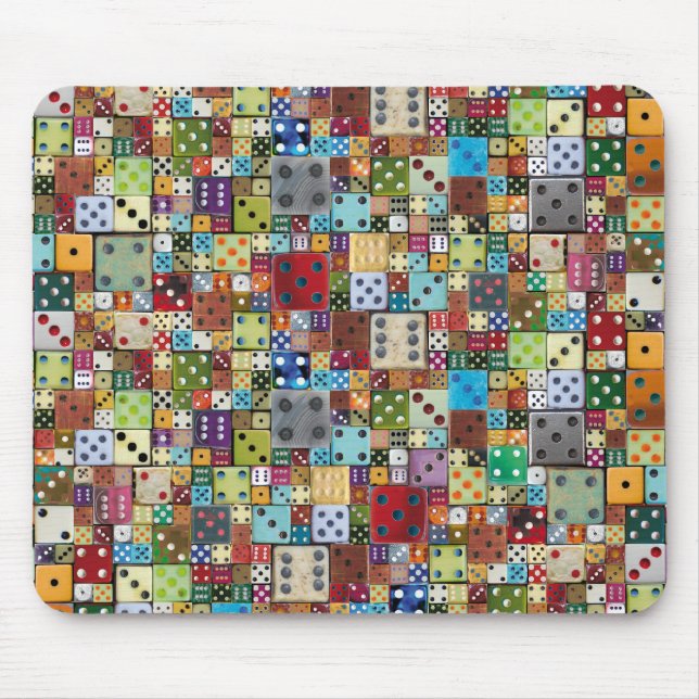 Colourful Dice Mouse Pad (Front)