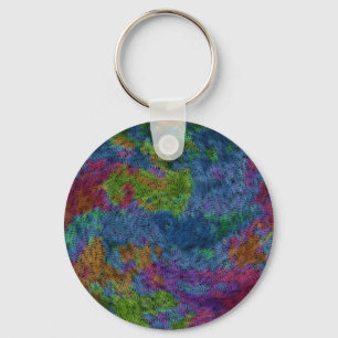 Colourful Digital Abstract Key Ring