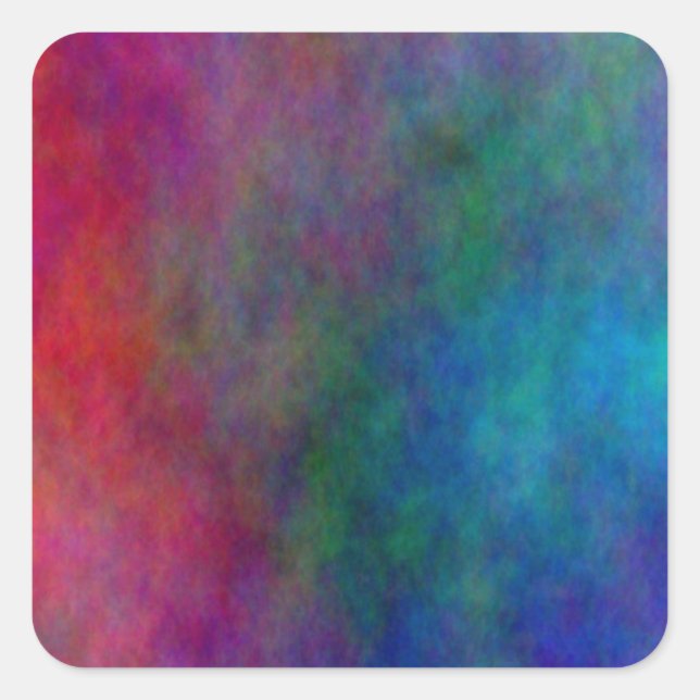 Colourful digital abstract square sticker (Front)