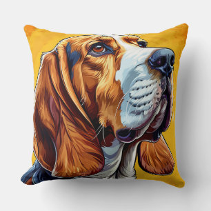 Colourful Digital Artwork of a Beagle Dog Cushion