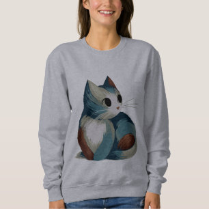 Colourful Digital Cat Art Sweatshirt