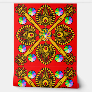 Colourful Digital Design Textured Vinyl Peel and S Wallpaper