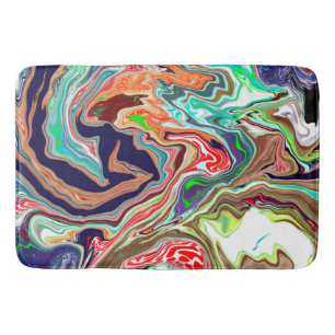 Colourful Digital Marble Abstract Modern Art Bath Mat