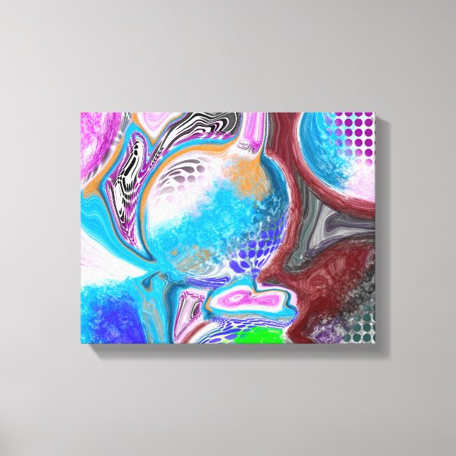 Colourful Digital Modern Abstract Art Canvas Print (Front)