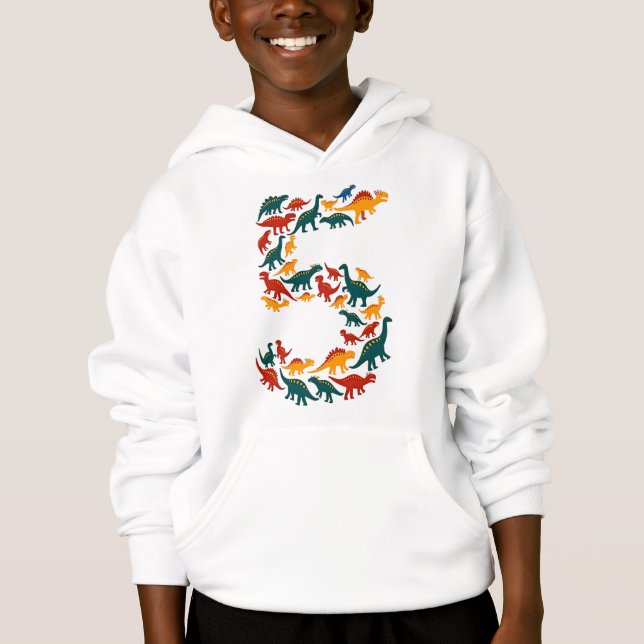 colourful dino kid hoodie (Front)
