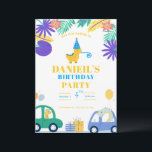 Colourful Dinosaur Birthday Invitation for Kids<br><div class="desc">Celebrate your child's special day with this adorable and colourful dinosaur birthday invitation! Featuring cute cartoon dinos, bright tropical elements, and a fun party theme, this invite is perfect for a 4th birthday party. Easily customisable with your child's name, age, date, time, and location. Ideal for boys who love dinosaurs...</div>