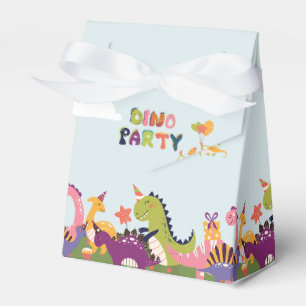 Colourful dinosaur birthday party  favour box