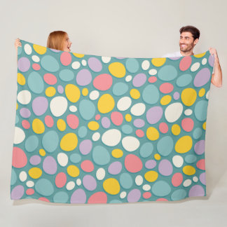 Colourful Dinosaur Eggs Fleece Blanket