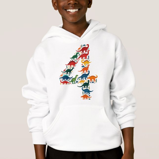 colourful dinosaur kid hoodie (Front)