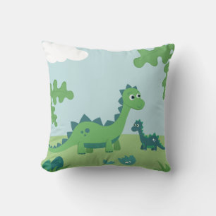 Colourful dinosaur mother and baby boy kids cartoo cushion