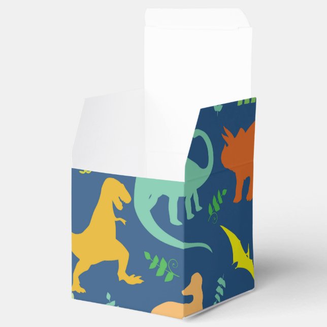 Colourful Dinosaur Pattern Favour Box (Opened)