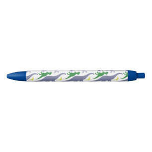 Colourful Dinosaur Pattern (Light) Black Ink Pen