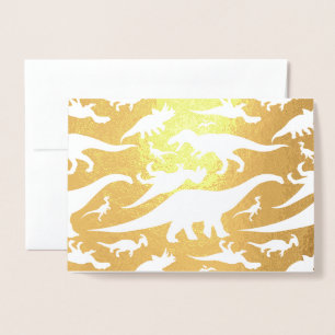 Colourful Dinosaur Pattern (Light) Foil Card