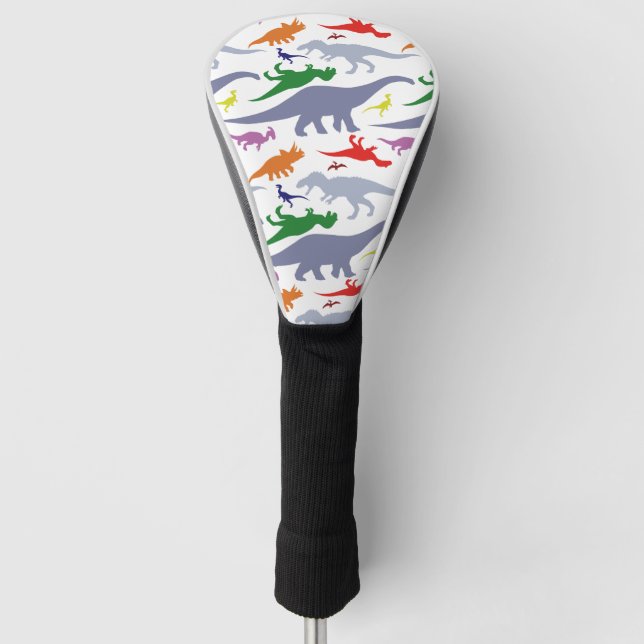 Colourful Dinosaur Pattern (Light) Golf Head Cover (Front)