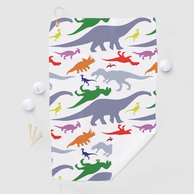 Colourful Dinosaur Pattern (Light) Golf Towel (InSitu)