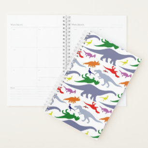 Colourful Dinosaur Pattern (Light) Planner