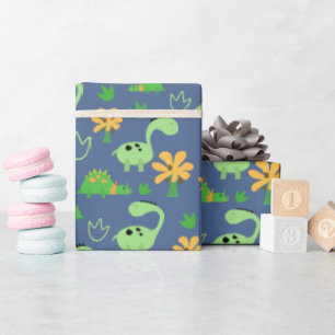 Colourful Dinosaur Pattern Wrapping Paper