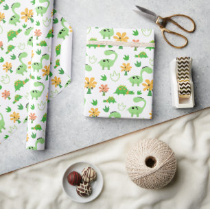 Colourful Dinosaur Pattern  Wrapping Paper