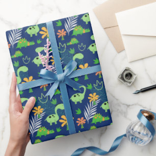 Colourful Dinosaur Pattern  Wrapping Paper