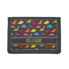 Colourful Dinosaur Silhouettes Pattern, Kids Name