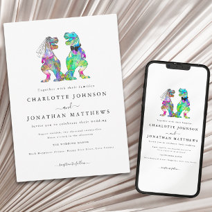 Colourful Dinosaur Theme Invitation