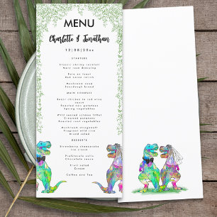 Colourful Dinosaur Theme Wedding Menu