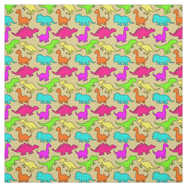 Colourful Dinosaurs Fabric (Swatch)